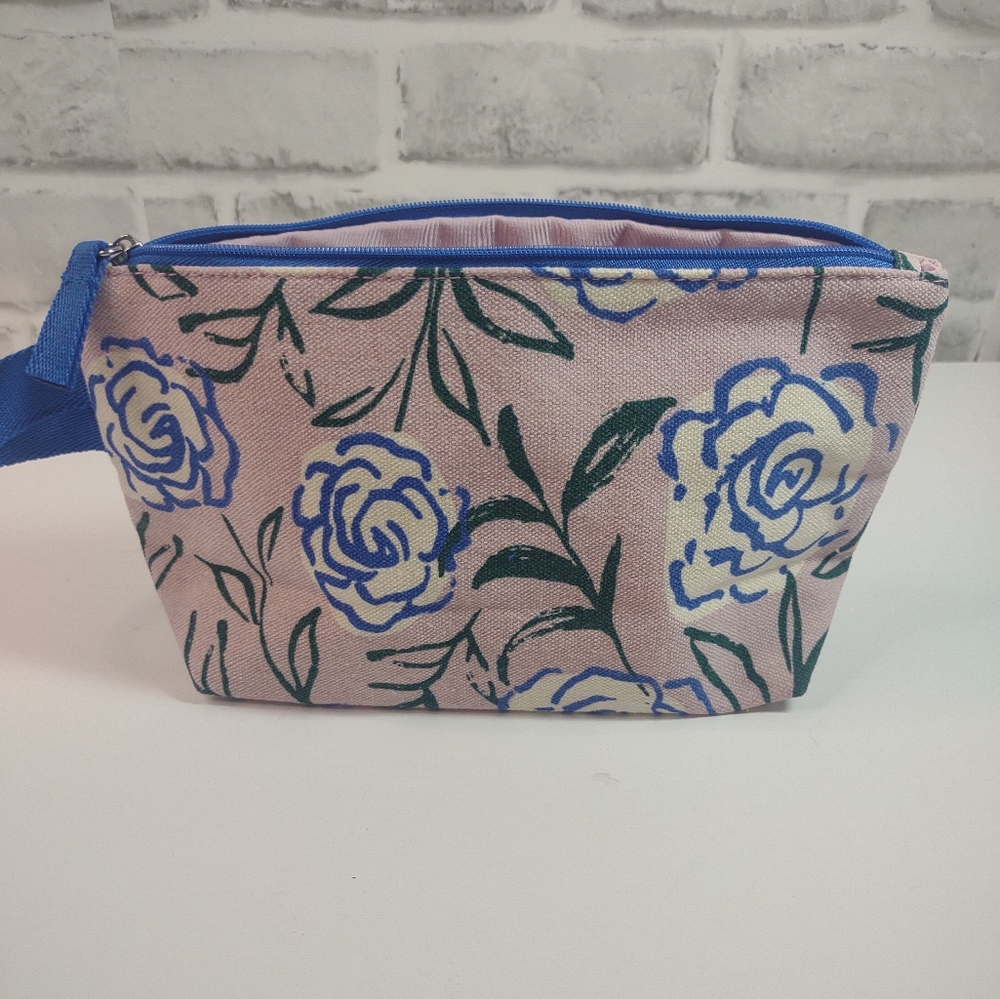 Fresh Pink and Blue Floral Cosmetic Bags - Picture 3 of 7